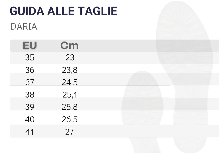 Guida alle taglie DARIA