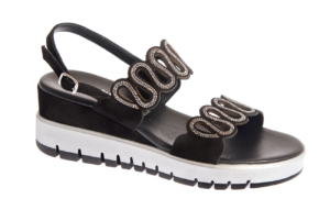 sandalo donna nero prodotto da pasquini calzature italia