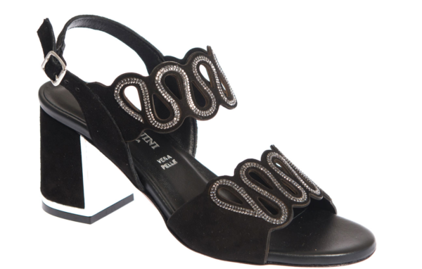 scarpa nera sandalo donna produzione italiana pasquini calzature