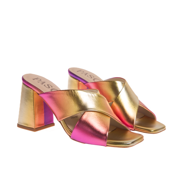sabot aperti tacco colorati