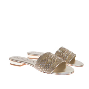 Mules platino strass