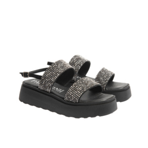 sandali zeppa neri e strass