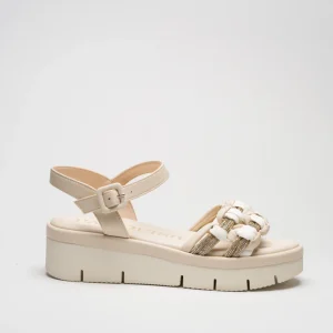 CLOE: BEIGE, AVORIO, BIANCO, PANNA - SANDALO BASSO SUOLA GOMMA