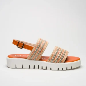 LISA: ARANCIO - SANDALO SUOLA GOMMA 3 CM