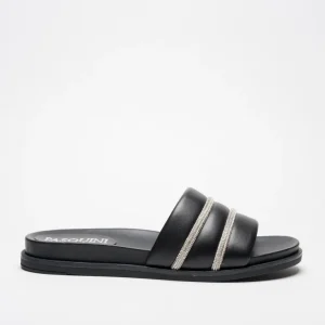 NORA: NERO - CIABATTA SUOLA GOMMA 2,5 CM