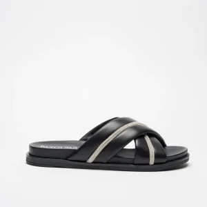 FLEXA: NERO - CIABATTA SUOLA GOMMA 2,5 CM