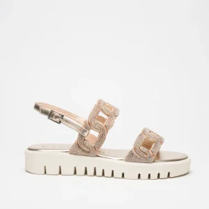 GRETA: TORTORA, LAMINATO, BEIGE - SANDALO SUOLA GOMMA 3 CM
