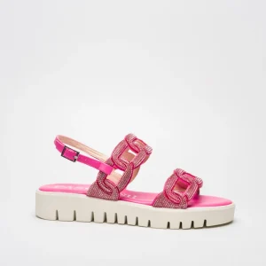 GRETA: FUCSIA, ROSA - SANDALO SUOLA GOMMA 3 CM
