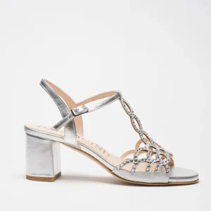 AUREA: ARGENTO - SANDALO SUOLA CUOIO TACCO 6 CM